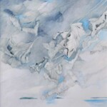 Fernes Blau so nah V 60x60cm, Farbstiftzeichnung