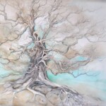 Der Baum 160x160cm, Farbstiftzeichnung